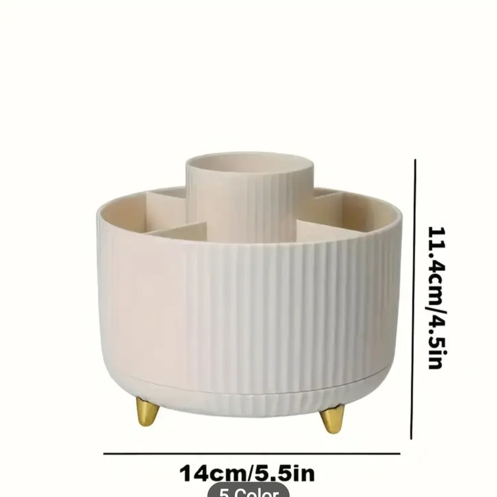 Rotating White Makeup Organizer - Picture 6 of 6